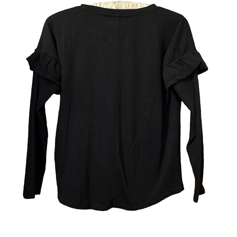 Girls Old Navy Black Long Sleeve Ruffled T Shirt She Inspires Size XL/14 - Picture 2 of 8
